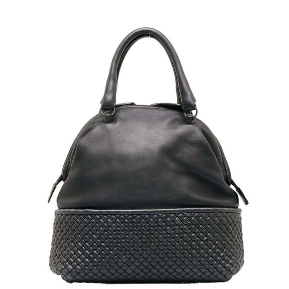BOTTEGA VENETA Black Leather Intrecciato Bag